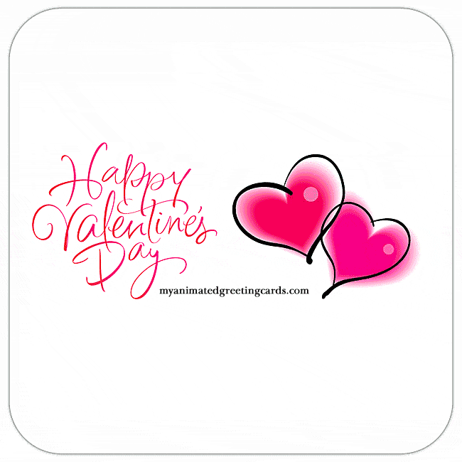 Animated Colorful Heart Happy Valentines Card