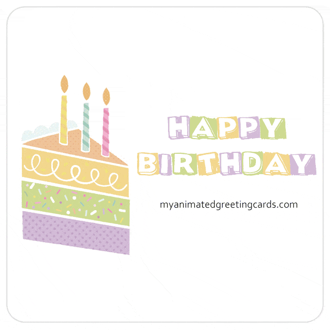 Happy Birthday Animated Cake Slice Candles Birthday Banner