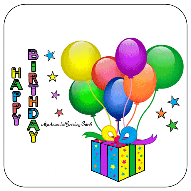 Animated Card Gift Balloons Happy Birthday Banner