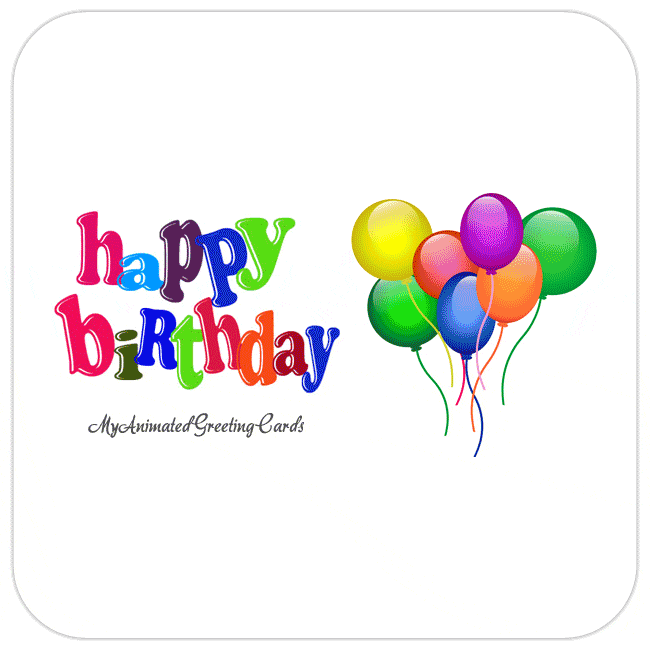 Animated Colorful Balloons Happy Birthday Card
