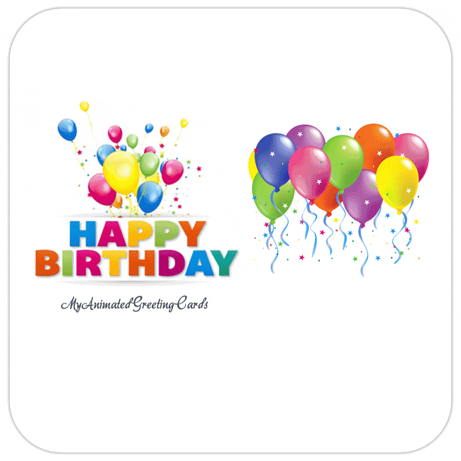 Animated Colorful Balloons Birthday Card