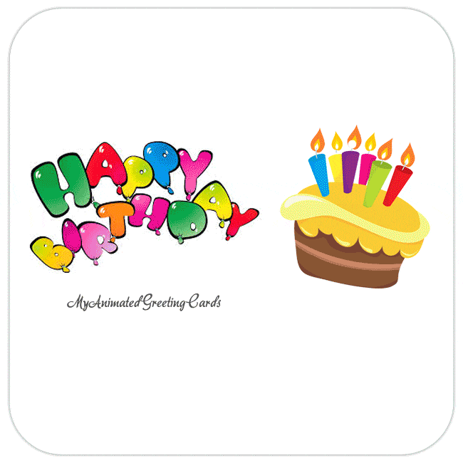 Animated Birthday Cake Happy Birthday Card 