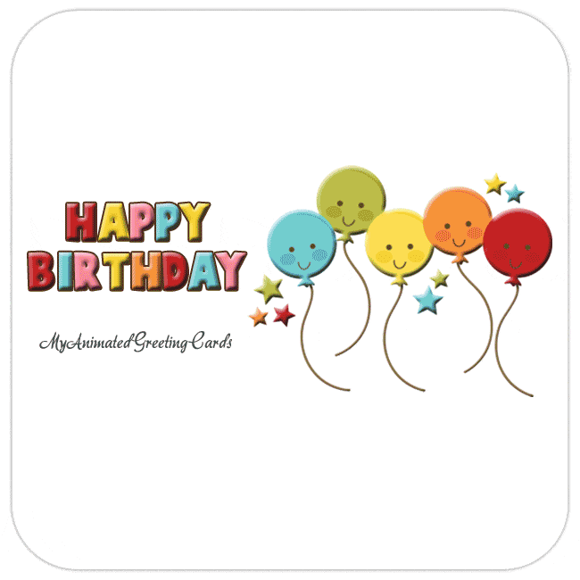 Animated Happy Balloons Birthday Card