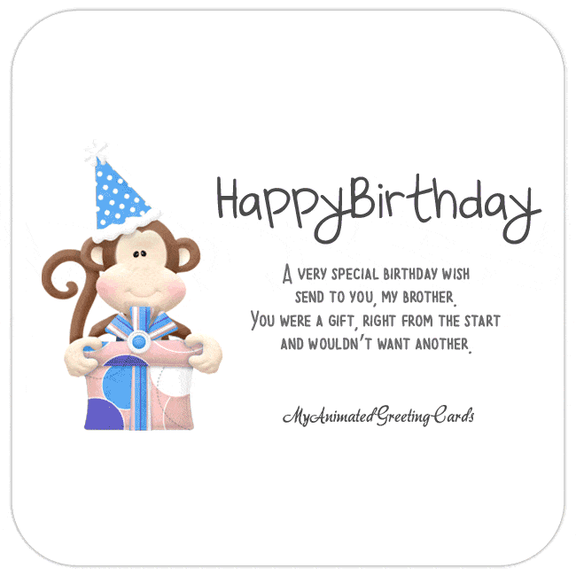 Happy Birthday Brother Card - Animated Greeting Cards