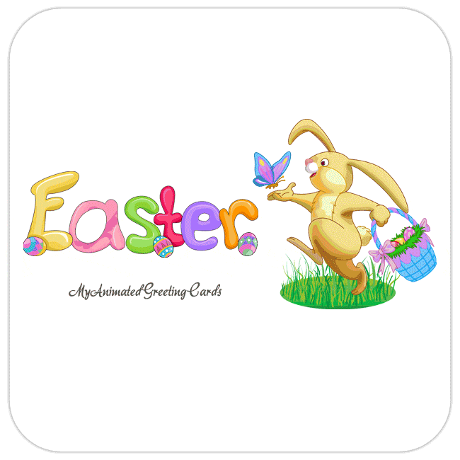 Animated Jumping Bunny Easter Card