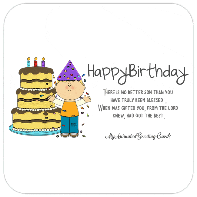 Animated Happy Birthday Son Card