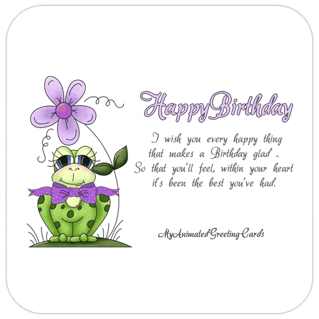 Animated Frog Happy Birthday Card
