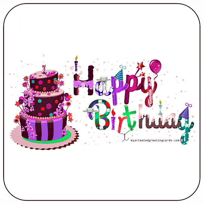 Animated balloons And Confetti Birthday Card