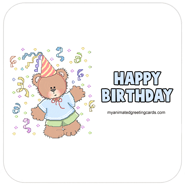 Happy Birthday Animated Cute Teddy Bear